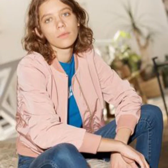 Madewell Side Zip Bomber Jacket in Rose M